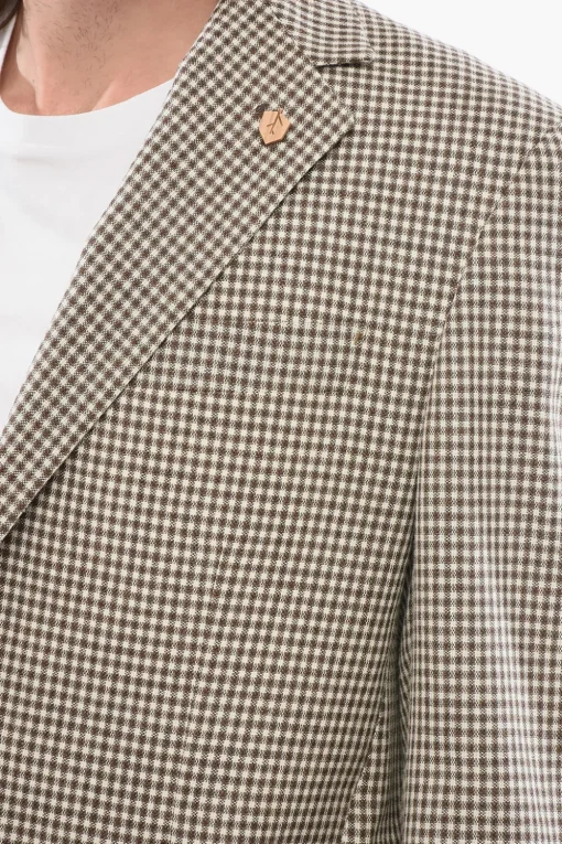 Online CIRCLE Blazer In Misto Lana A Quadretti Sfoderato Uomo Giacche
