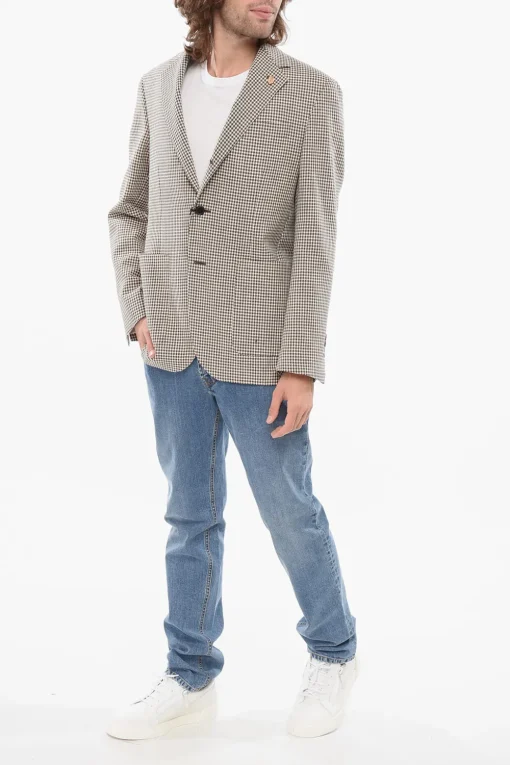 Online CIRCLE Blazer In Misto Lana A Quadretti Sfoderato Uomo Giacche