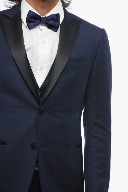 Best CODE Abito 3 Pezzi In Lana Vergine Con Revers A Lancia Uomo Completi