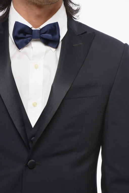 New CODE Abito 3 Pezzi In Lana Vergine Con Revers A lancia Uomo Completi