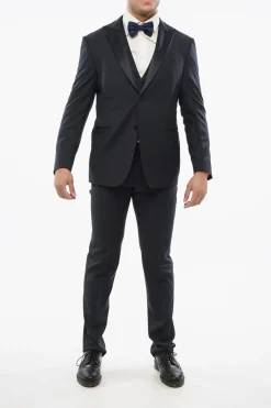New CODE Abito Tre Pezzi in Lana Vergine con Dettagli Satin Uomo Completi