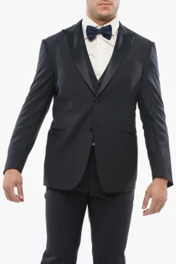 New CODE Abito Tre Pezzi in Lana Vergine con Dettagli Satin Uomo Completi
