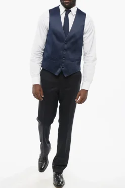 Online CODE Gilet in Satin con Tache a Filo Uomo Giacche