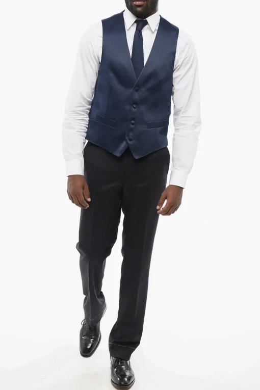Online CODE Gilet in Satin con Tache a Filo Uomo Giacche