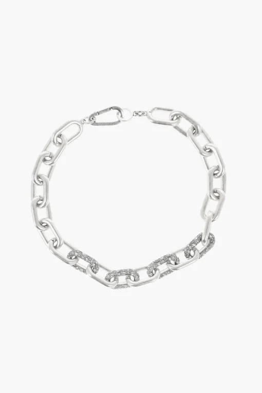 Hot Collana a Catena con Dettagli Strass Donna Gioielli