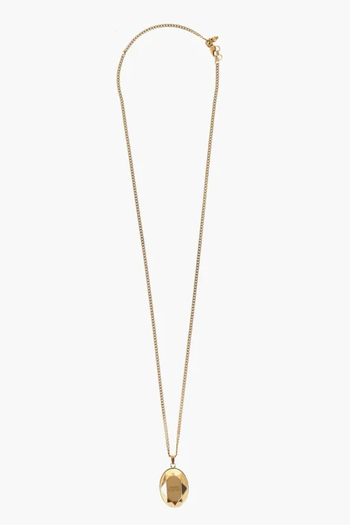 Outlet Collana a Catena Effetto Dorata con Pietra Donna Gioielli