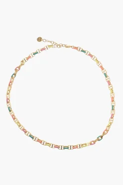 Fashion Collana CD in Ottone con Dettagli Smaltati Donna Gioielli