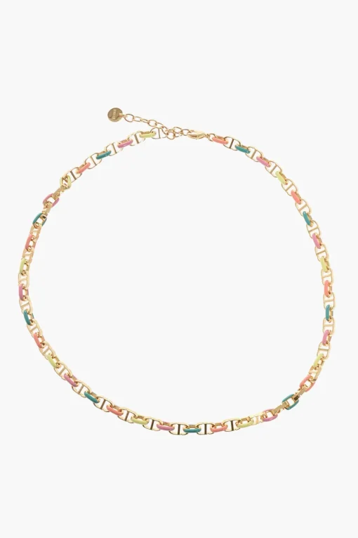 Fashion Collana CD in Ottone con Dettagli Smaltati Donna Gioielli