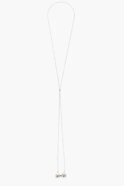 Fashion Collana in Argento con Doppio Pendente a Sfera Donna Gioielli