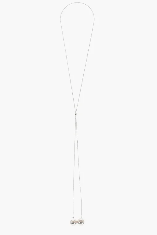 Fashion Collana in Argento con Doppio Pendente a Sfera Donna Gioielli