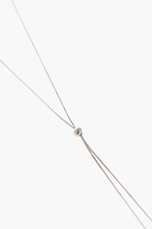 Fashion Collana in Argento con Doppio Pendente a Sfera Donna Gioielli