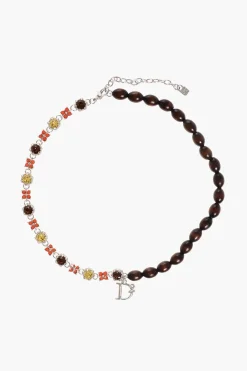 Collana in Metallo con Perline in Legno e Cristalli>Dsquared2 Sale