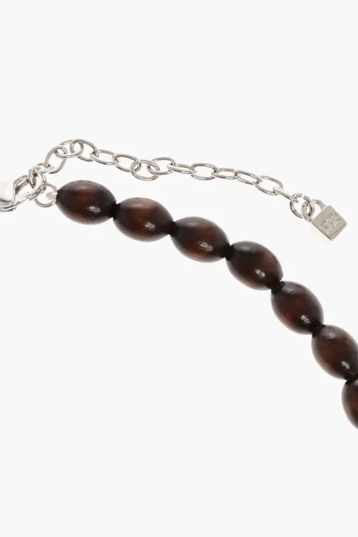 Collana in Metallo con Perline in Legno e Cristalli>Dsquared2 Sale