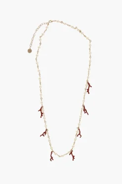 Collana in Ottone con Perle e Dettagli in Corallo>Dior Online