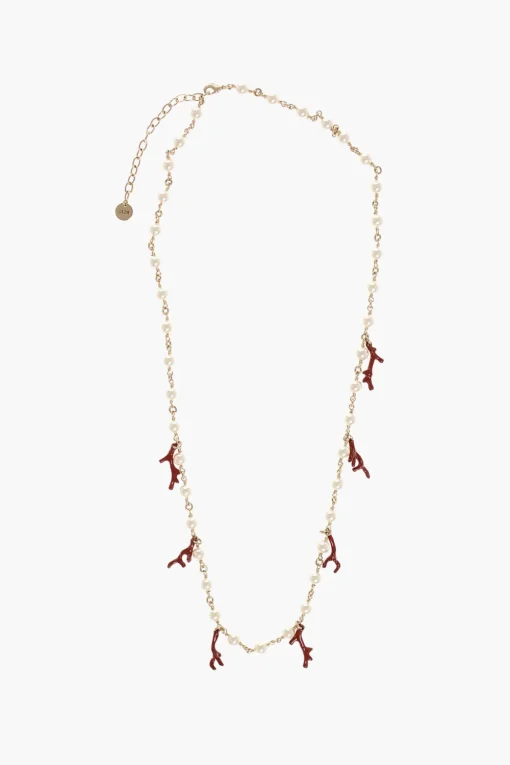 Collana in Ottone con Perle e Dettagli in Corallo>Dior Online