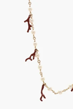 Collana in Ottone con Perle e Dettagli in Corallo>Dior Online