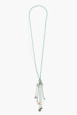 Outlet Collana Lunga in Metallo e Resina con Charms Donna Gioielli