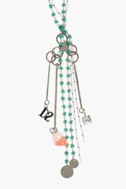 Outlet Collana Lunga in Metallo e Resina con Charms Donna Gioielli