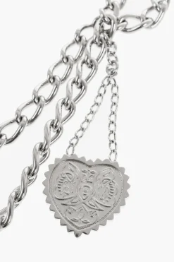 Collana OPEN YOUR HEART A Catena Effetto Argentato con Charms>Dsquared2 Best