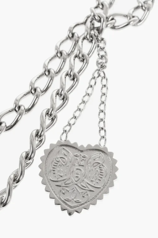 Collana OPEN YOUR HEART A Catena Effetto Argentato con Charms>Dsquared2 Best