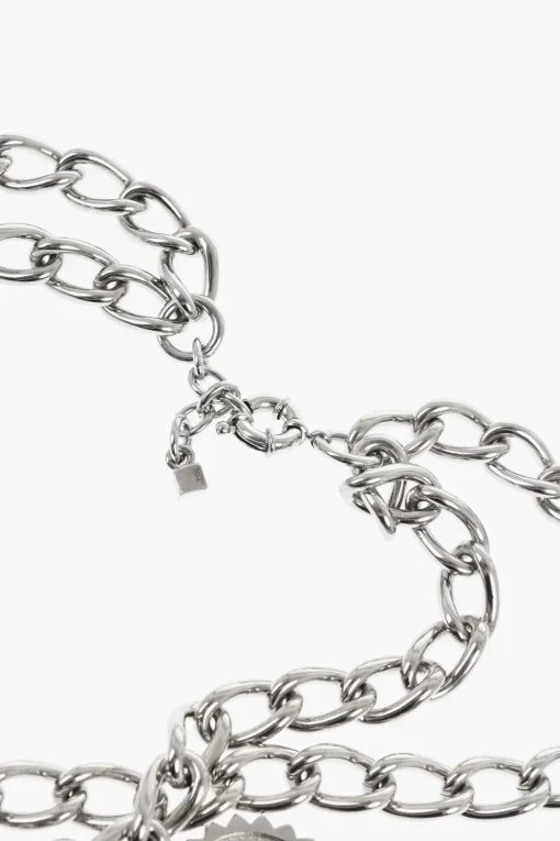 Collana OPEN YOUR HEART A Catena Effetto Argentato con Charms>Dsquared2 Best