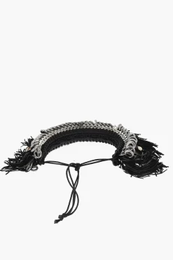 Hot Collana Plastron COW GIRL in Suede e Metallo con Frange e Conchiglie Donna Gioielli