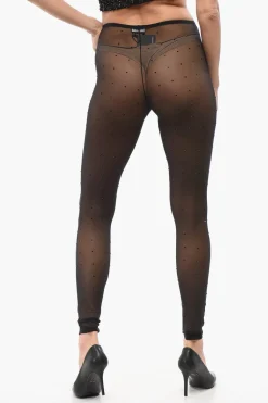 Clearance Collant in Mesh con Cristalli All-Over Donna Intimo