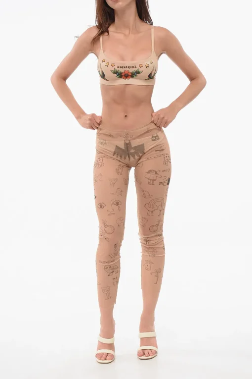 Hot Collant in Mesh Motivo Tattoo Donna Intimo