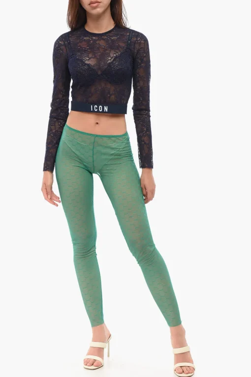 Collant in Pizzo Monogram>Dsquared2 Sale