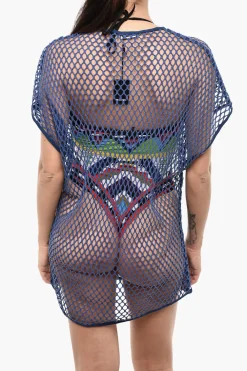 Clearance Copricostume Openwork a Tinta Unita Donna Costumi Da Bagno