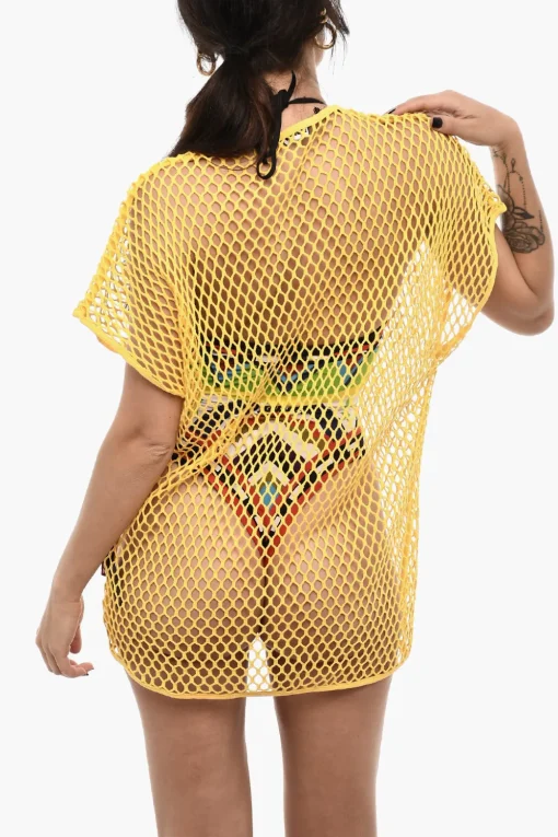 Fashion Copricostume Openwork a Tinta Unita Donna Costumi Da Bagno
