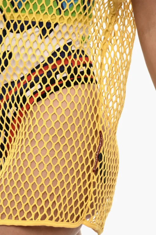 Fashion Copricostume Openwork a Tinta Unita Donna Costumi Da Bagno