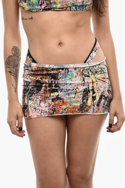 Outlet Copricostume Stampato All-Over in Nylon Donna Costumi Da Bagno