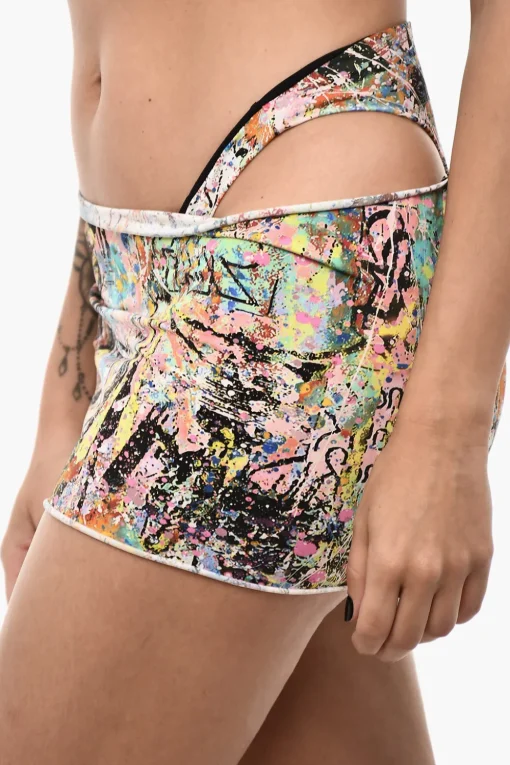 Outlet Copricostume Stampato All-Over in Nylon Donna Costumi Da Bagno