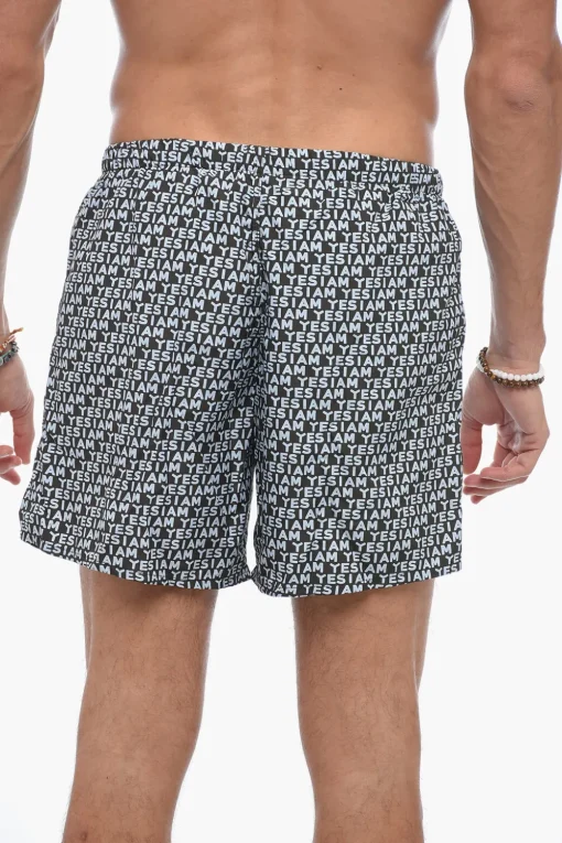 Online Costume Boxer Con Stampa Logo Allover Uomo Costumi Da Bagno