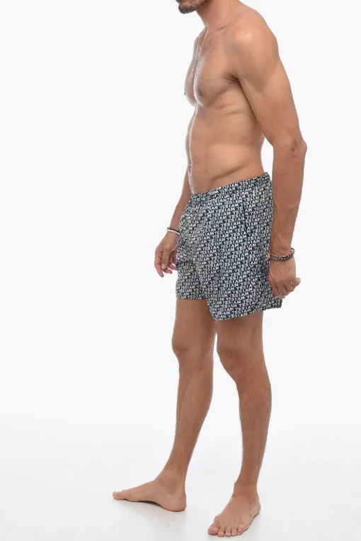 Online Costume Boxer Con Stampa Logo Allover Uomo Costumi Da Bagno