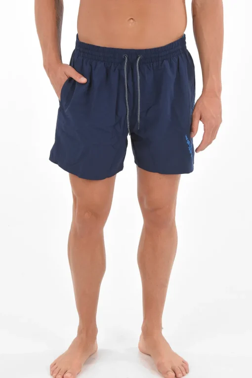 Sale Costume da Bagno Boxer a 2 Tasche con Stampa Logo Uomo Costumi Da Bagno