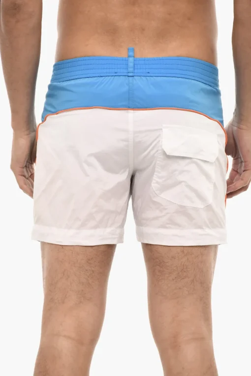 Costume da Bagno Boxer Bicolore con Logo Frontale>Dsquared2 New