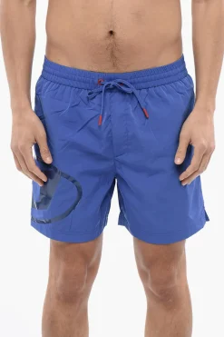 Costume da Bagno Boxer BMBX-RIO-41 in Tinta Unita con Logo Oval D Lucido>Diesel New