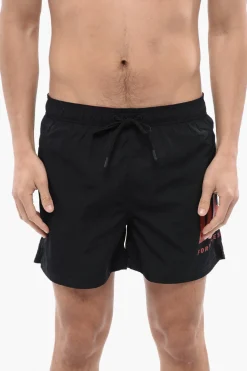 Costume da Bagno Boxer BMBX-NICO in Tinta Unita con Logo a Contrasto>Diesel Clearance