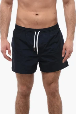 Sale Costume da Bagno Boxer con Logo a Contrasto Uomo Costumi Da Bagno