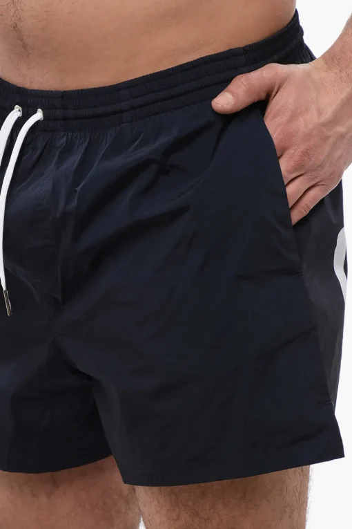 Sale Costume da Bagno Boxer con Logo a Contrasto Uomo Costumi Da Bagno