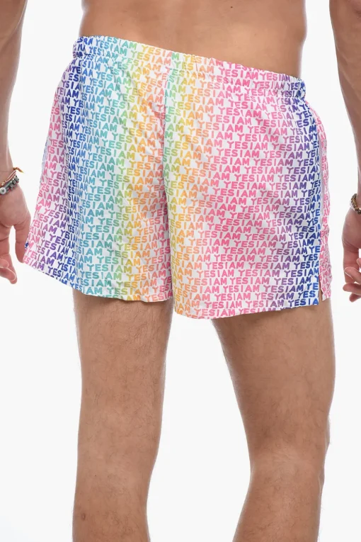 Best Costume da Bagno Boxer con Logo All-Over Uomo Costumi Da Bagno