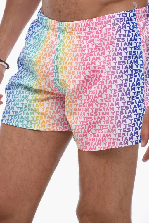 Best Costume da Bagno Boxer con Logo All-Over Uomo Costumi Da Bagno