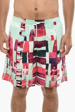 Costume da Bagno Boxer con Motivo Geometrico Pixel>Dsquared2 Best