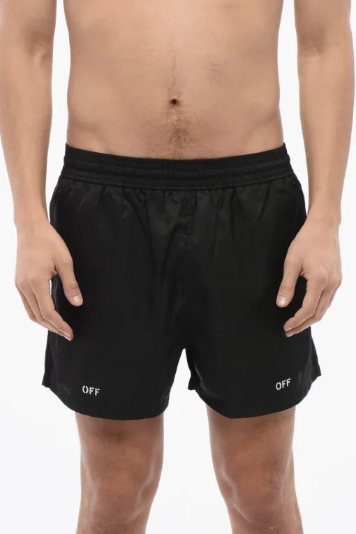 Costume Da Bagno Boxer Con Stampa Logo>Off-White Hot