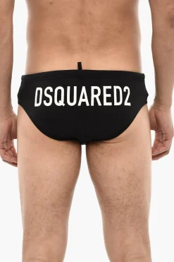 Costume da Bagno Boxer con Logo a Contrasto>Dsquared2 Fashion
