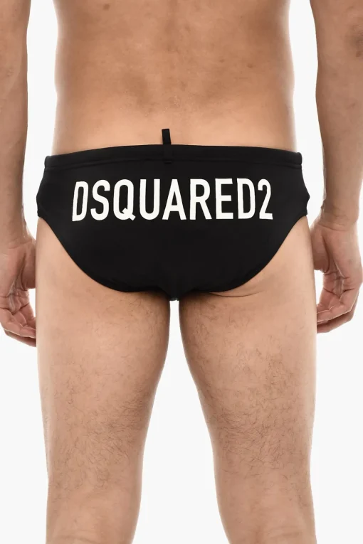 Costume da Bagno Boxer con Logo a Contrasto>Dsquared2 Fashion