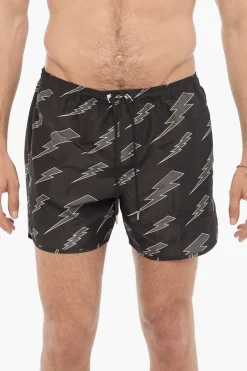 Costume da Bagno Boxer con Stampa Thunderbolt All-Over>Neil Barrett Online