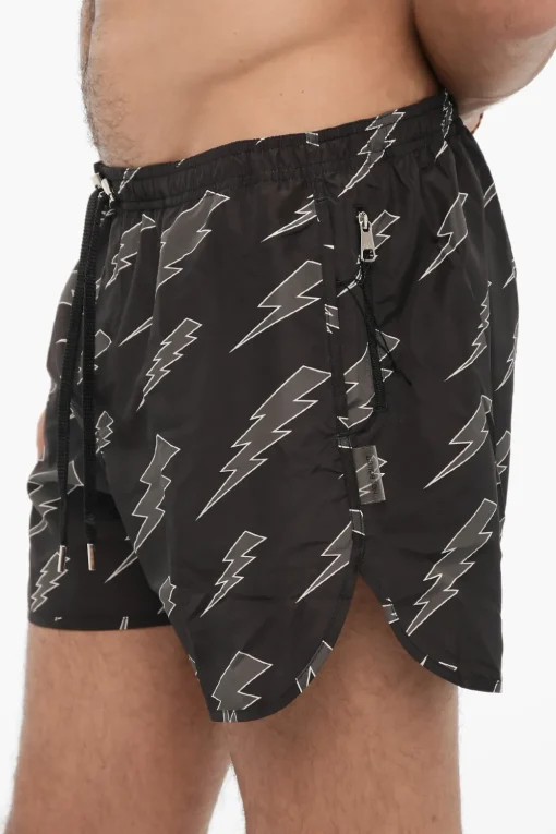 Costume da Bagno Boxer con Stampa Thunderbolt All-Over>Neil Barrett Online